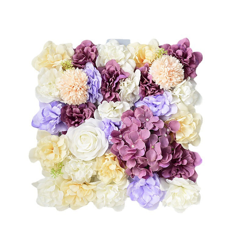 Artificial rose hydrangea wall