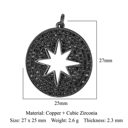 Copper zircon star rainbow pendant.