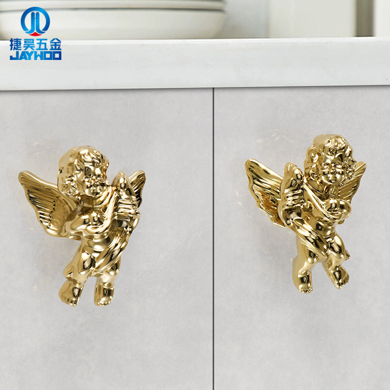 Wardrobe door angel brass handle