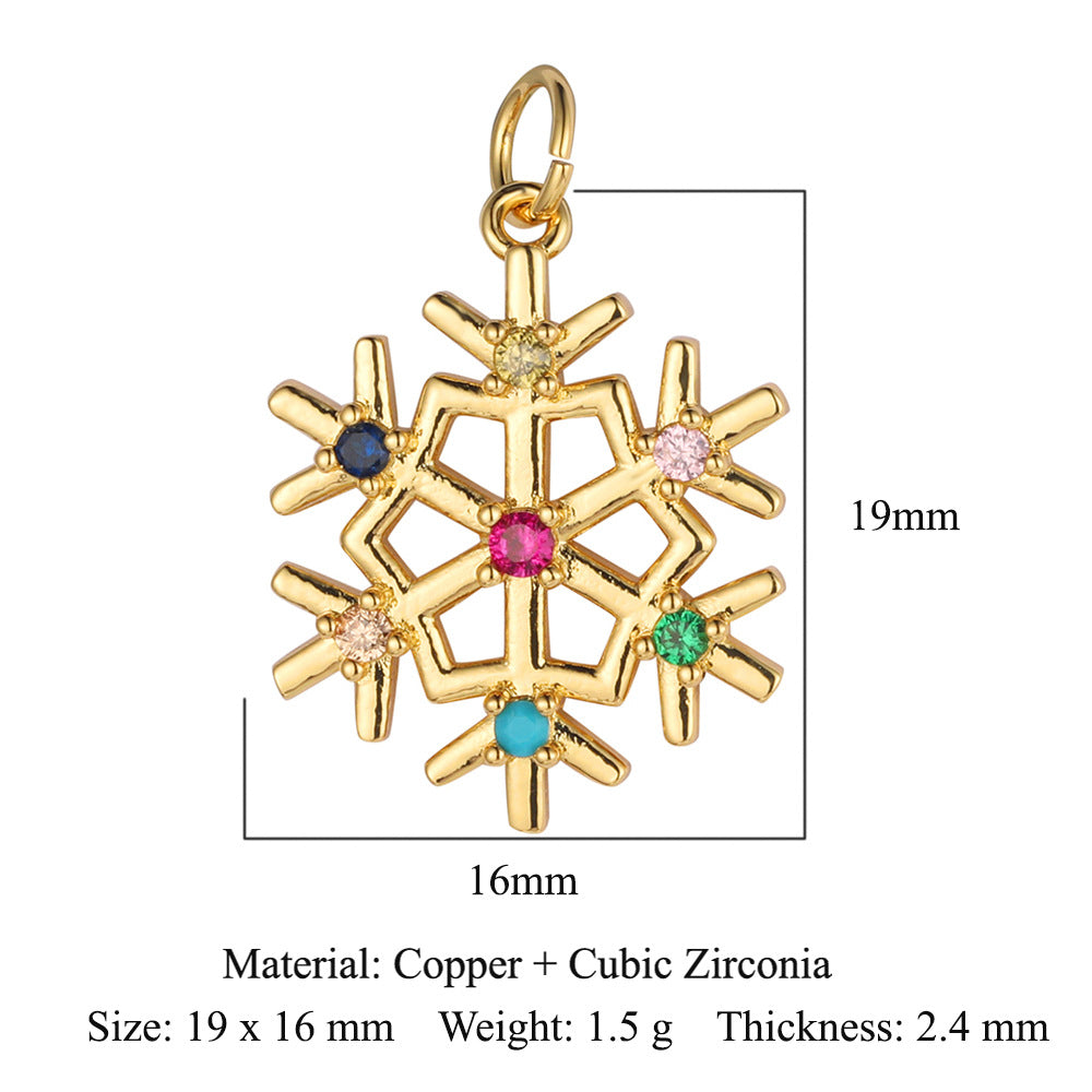 Christmas tree old man copper zircon pendant