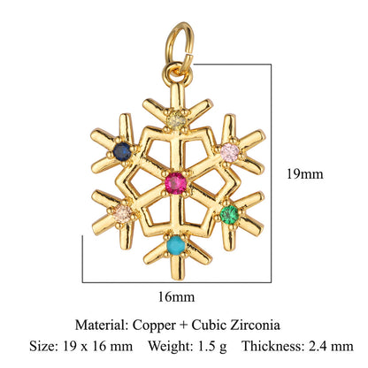 Christmas tree old man copper zircon pendant