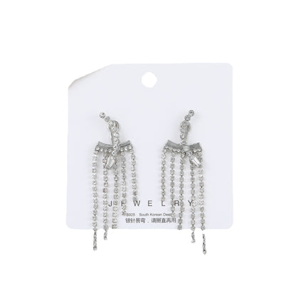 Sparkling diamond tassel elegant ladies earrings