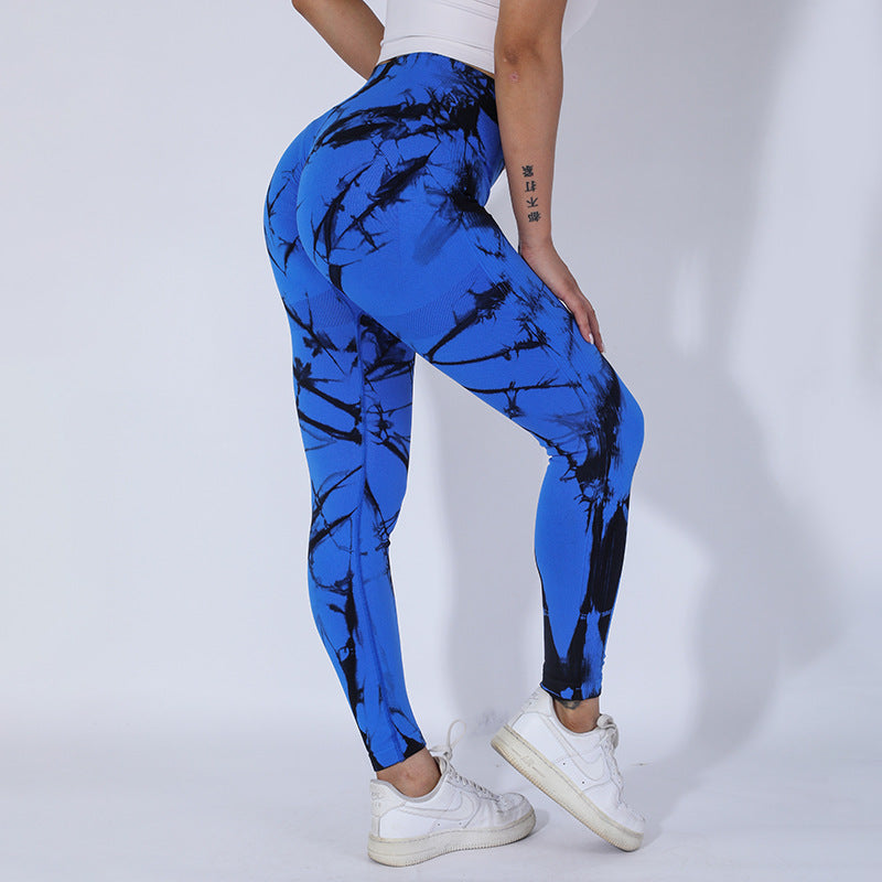 Tie-Dye High-Waist Butt-Lifting Sports Pants for Women