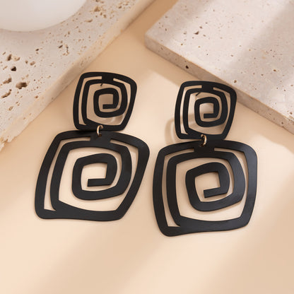 Square spiral stud earrings