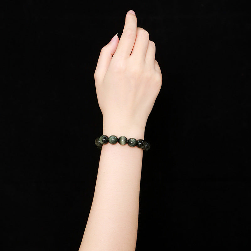 Natural opal actinolite bracelet