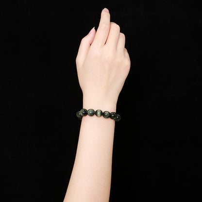 Natural opal actinolite bracelet