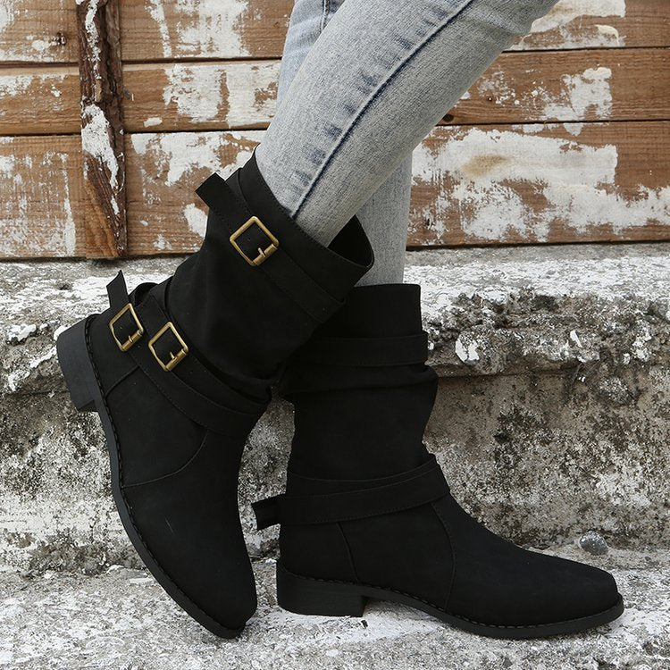 Size 35-43 long boots thick heel