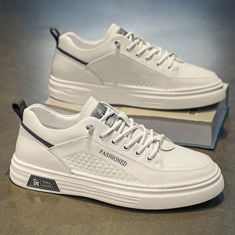 Breathable Soft Leather White Shoes