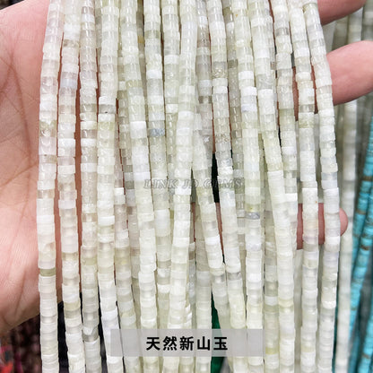 2 * 4Mm Jade Crystal Right Angle Disc Loose Beads