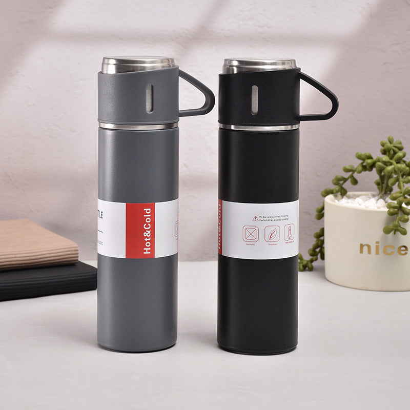 304 stainless steel cup three-lid thermos cup set