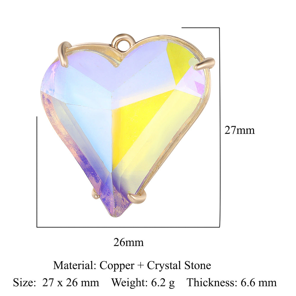 Water drop shaped copper glass crystal pendant