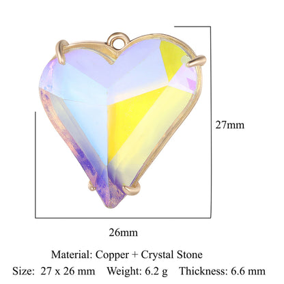 Water drop shaped copper glass crystal pendant