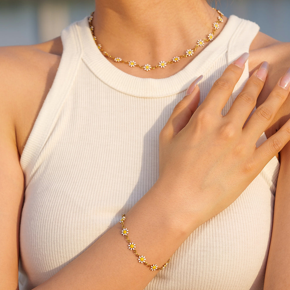 Colorful Daisy Chain Necklace Bracelet