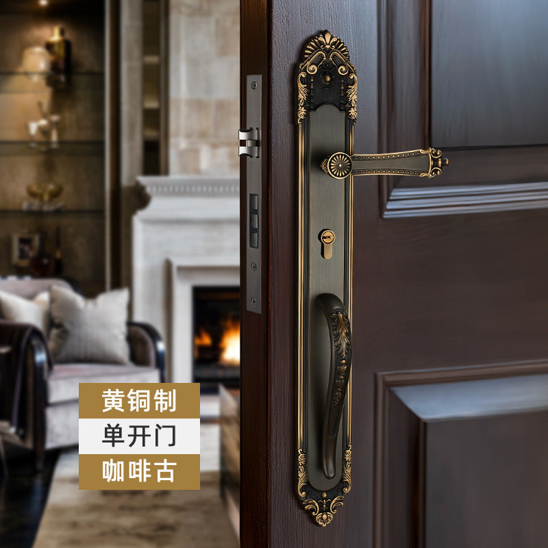 Chinese all-copper double-opening door lock