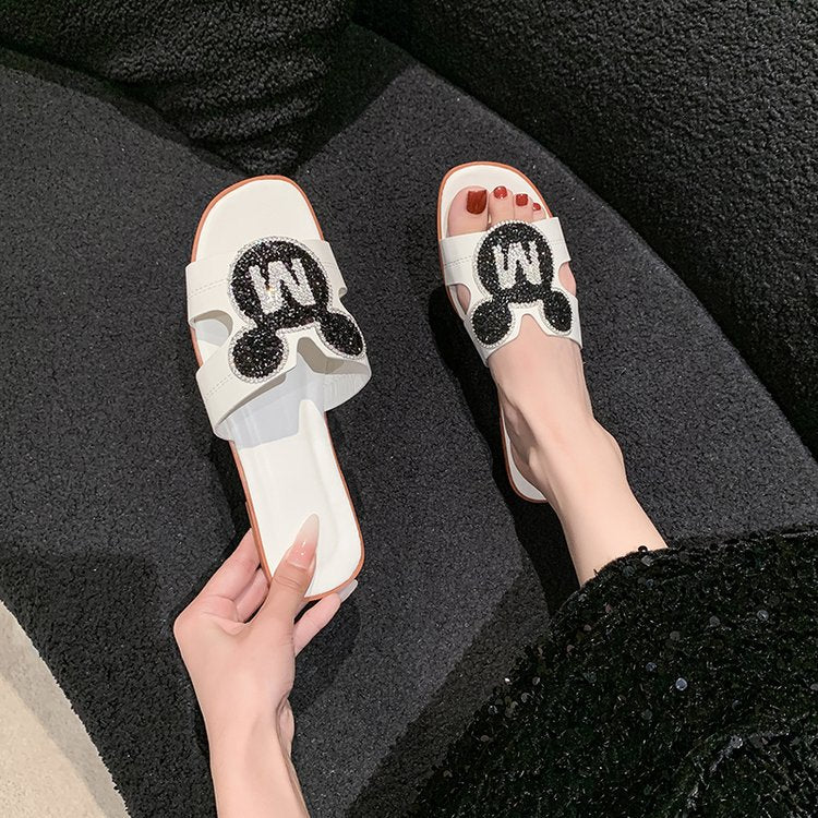 Rhinestone Mickey Slippers