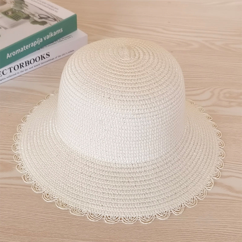 Summer Wavy Lace Women Bucket Hat UV Casual Travel Sun Hat Fisherman