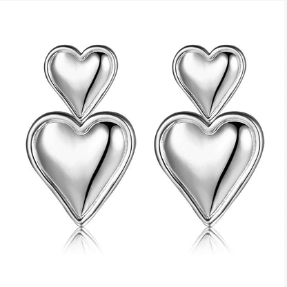 Women's metallic heart earrings