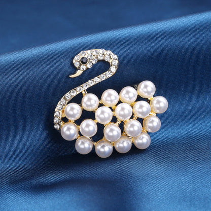 Swan Pearl Brooch