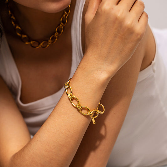 18K Gold Chunky Chain Bracelet