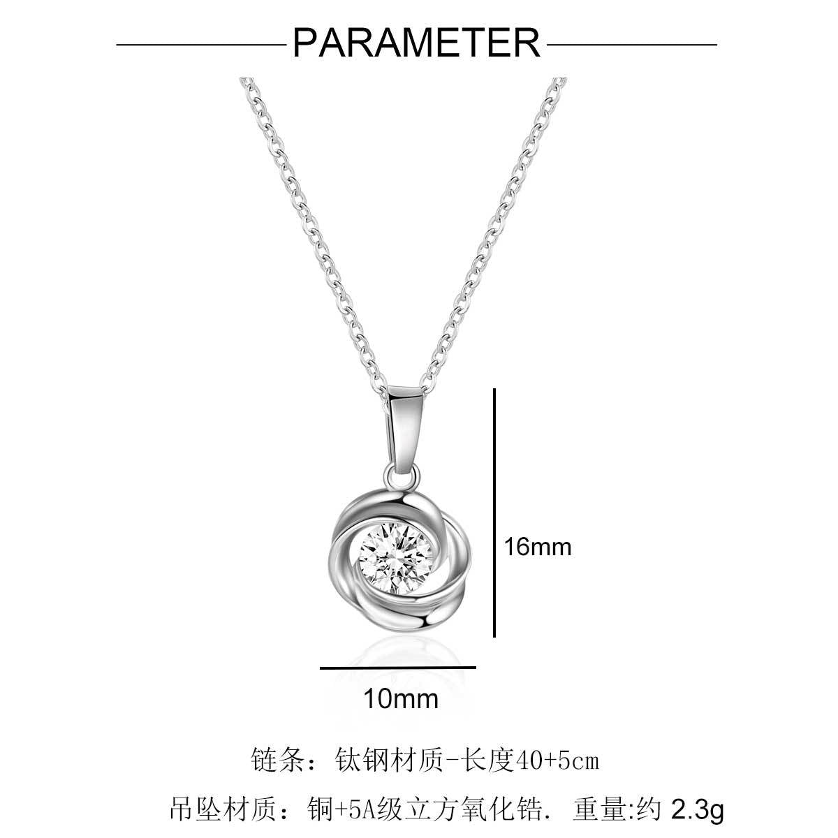 5A Zircon Mobius Pendant Necklace