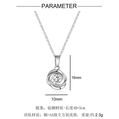 5A Zircon Mobius Pendant Necklace