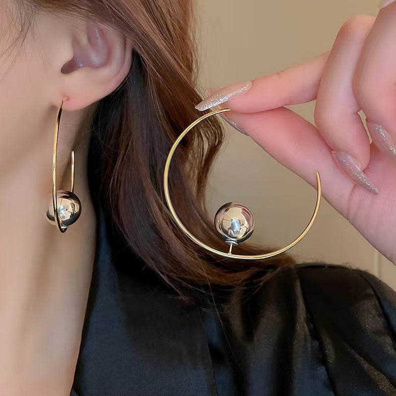 Metal large circle earrings