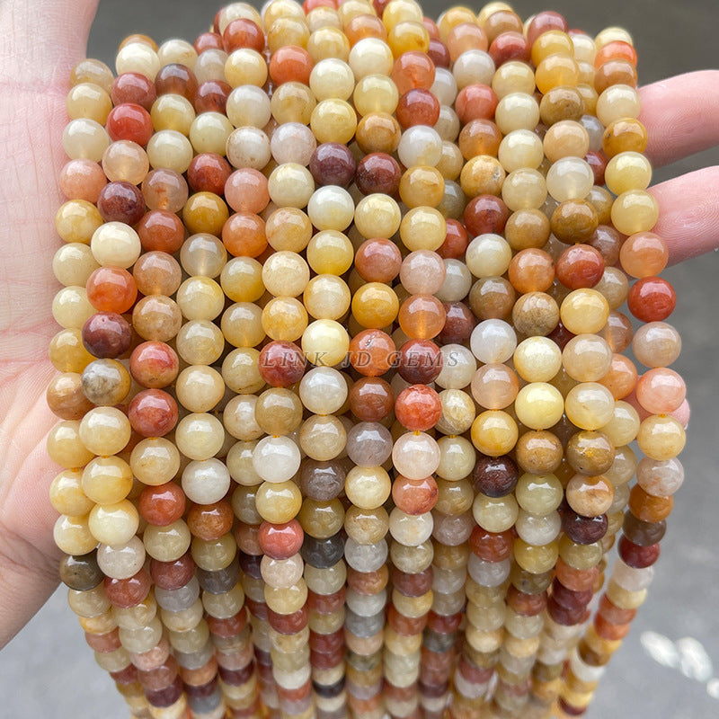 Natural Qingti Milk Cover Xiuyu Round Beads Sapphire Loose Beads