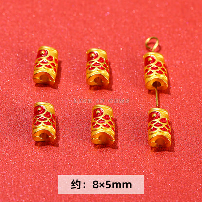 Ancient sand gold dragon year small accessories alloy