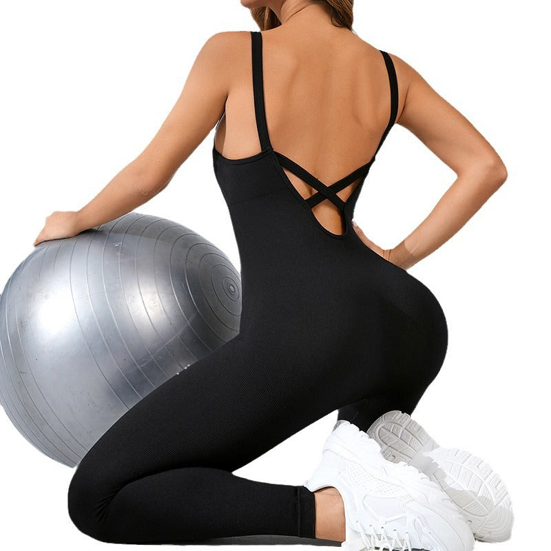 Euro Seamless Stretch Tight Yoga Jumpsuit