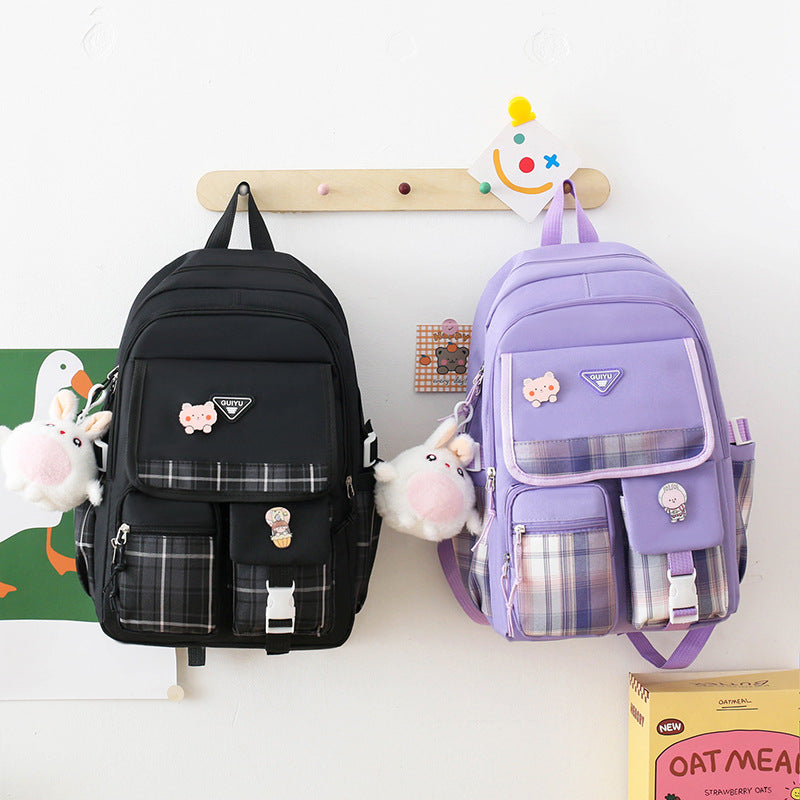 4-piece backpack for girls junior high school students