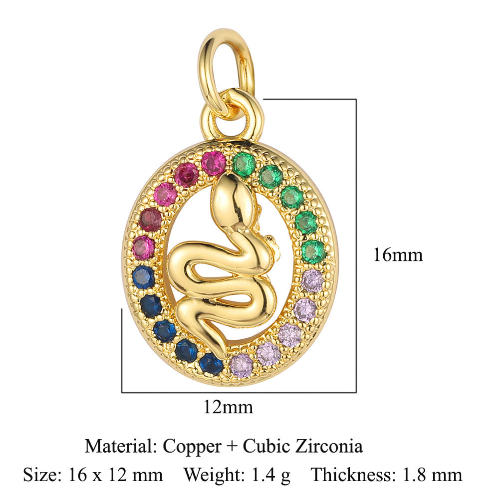 Butterfly Bee Elephant Copper Zircon Pendant