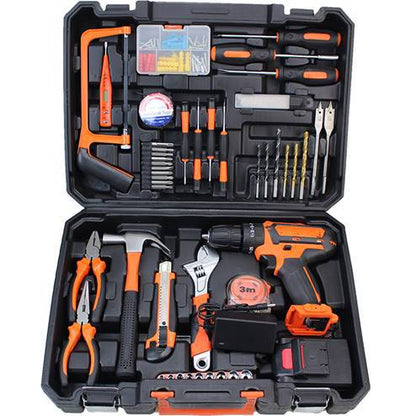 Lithium battery drill comprehensive toolbox set