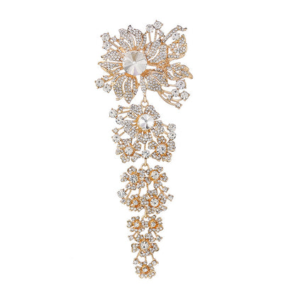 Exaggerated Rhinestone Brooch Pin