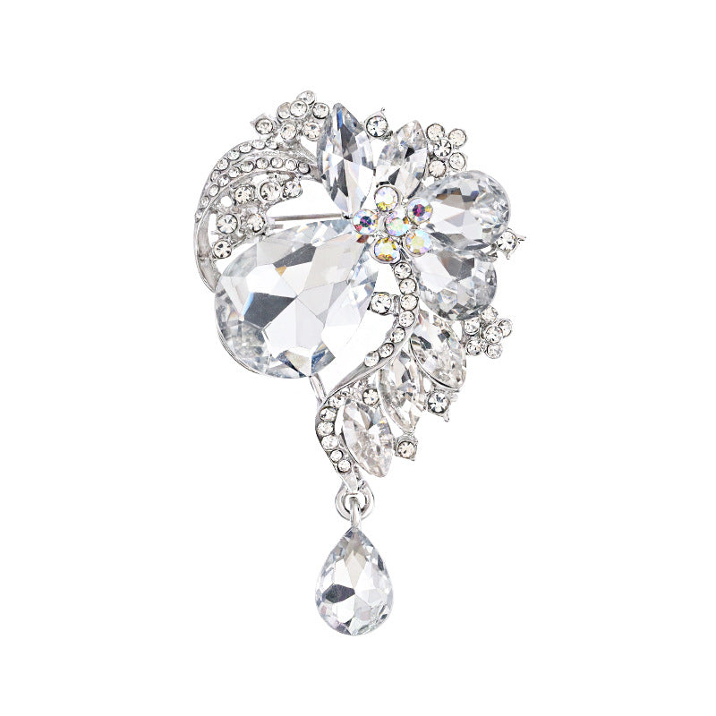 Crystal glass brooch fashion