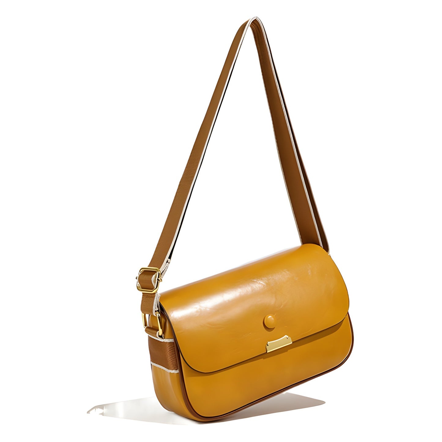 Stylish solid color textured pu soft leather bag