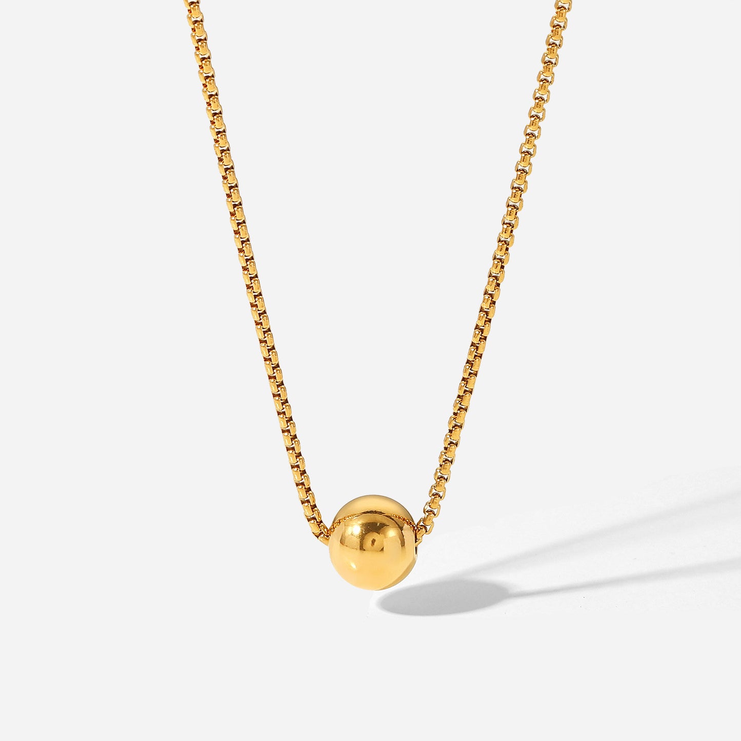 Gold Ball Pendant Necklace