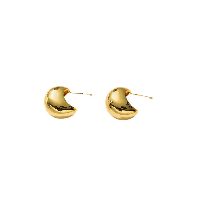 Minimalist 18K Gold Titanium Pea Earrings