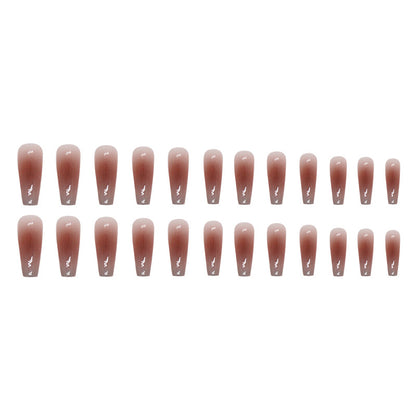 Blush Gradient Medium-Length Fall/Winter Fake Nails