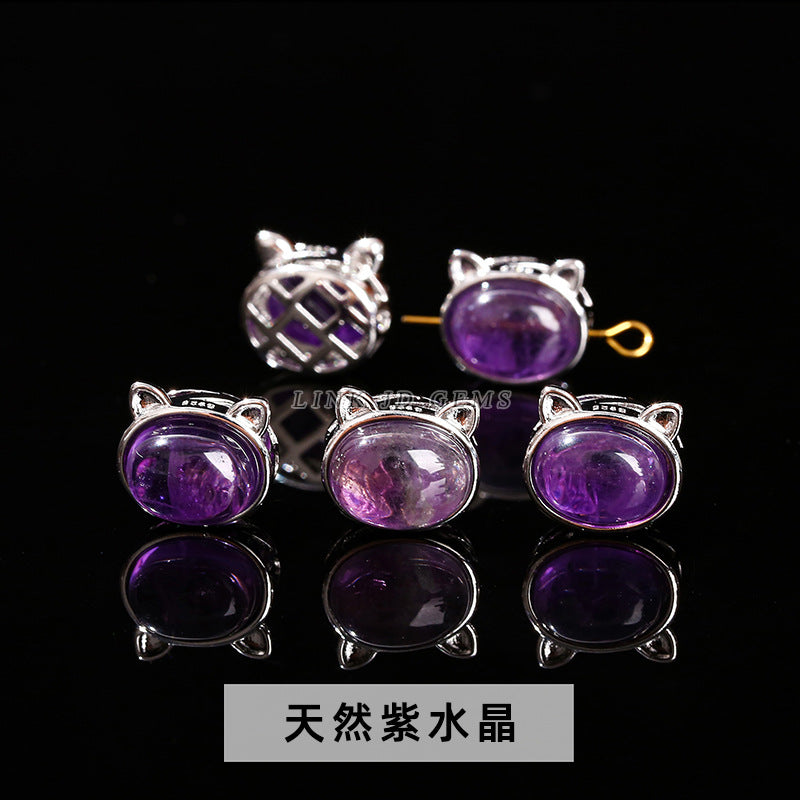 Natural stone crystal owl magic box accessories