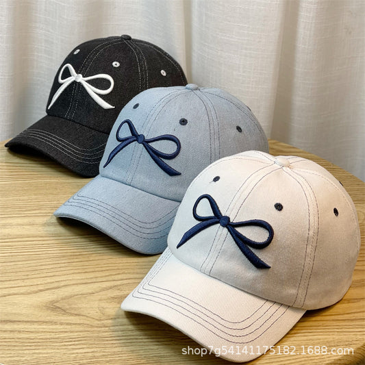 Denim Bow Baseball Cap