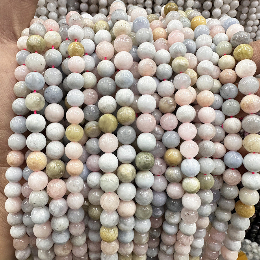 Natural Morganite Round Beads Candy Color Crystal