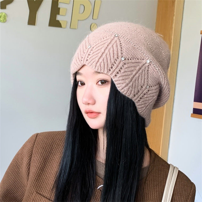 Thickened Rabbit Fur Knit Hat