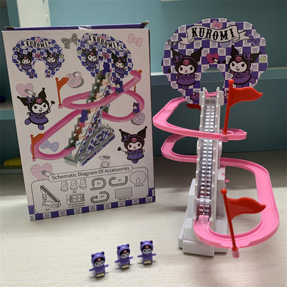 Sanrio Stair Climbing Electric Sliding Track Toy with Sound and Light Kuromi Children's Educational Electric Track Car