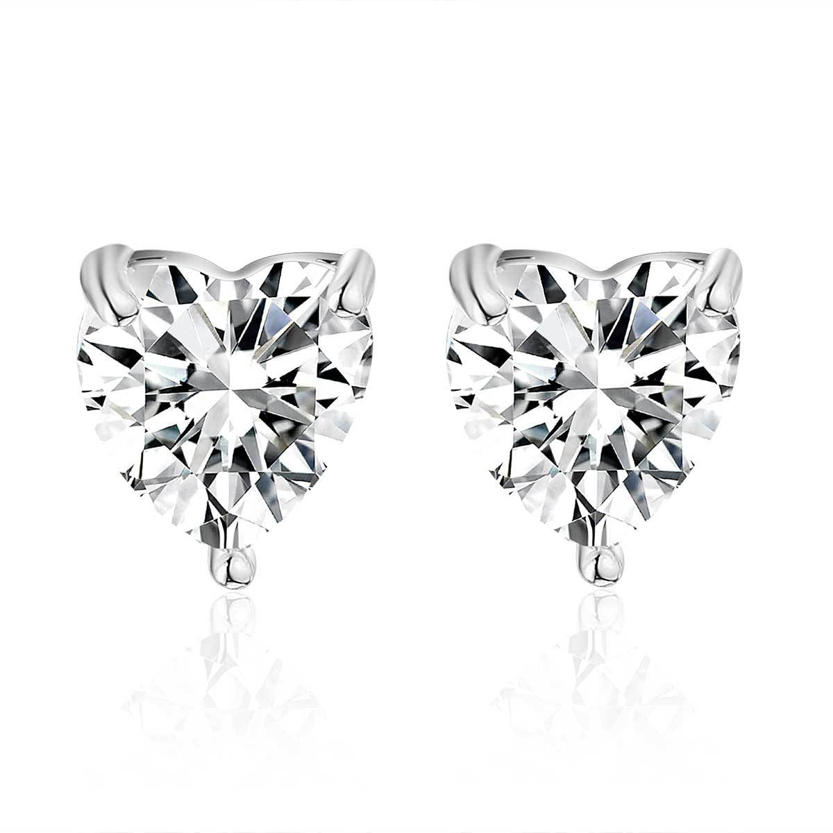 5A zircon love stud earrings woman