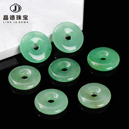 25Mm natural green Dongling Ping An buckle loose beads