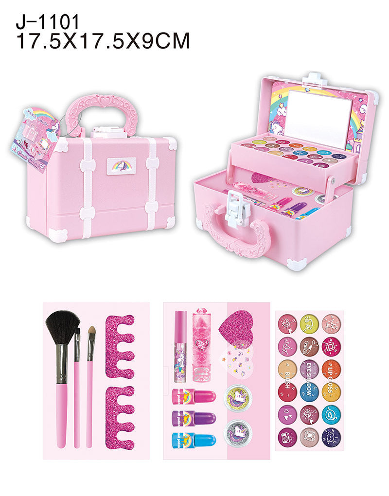 Children's Makeup Toy Set: Princess Beauty Makeup Lipstick Girls' Nail Polish Pretend Play Handheld Makeup Case