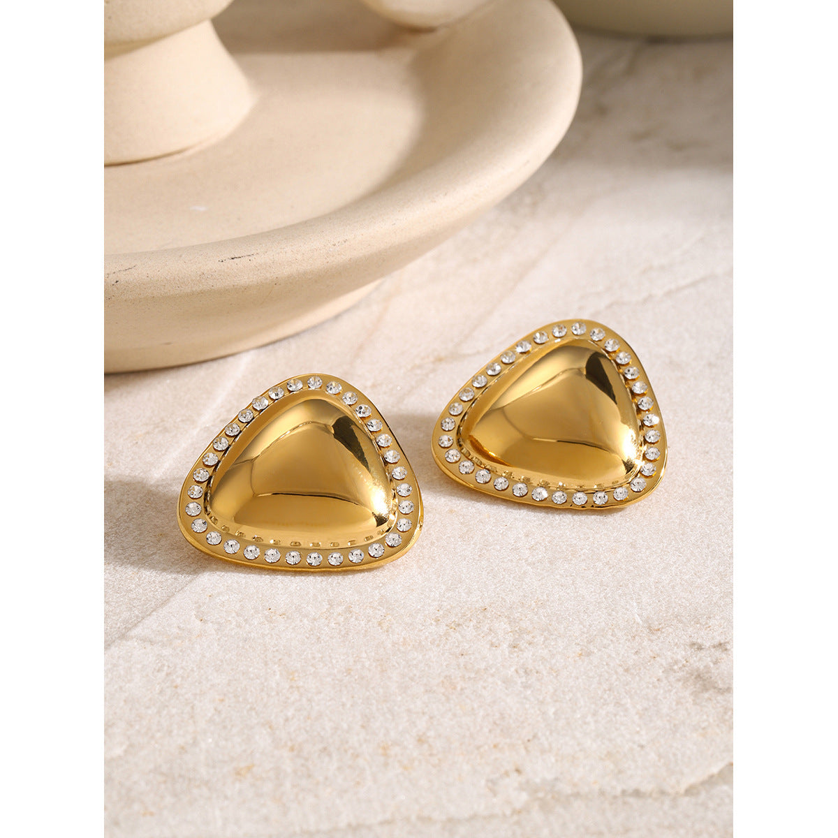 Triangle diamond earrings