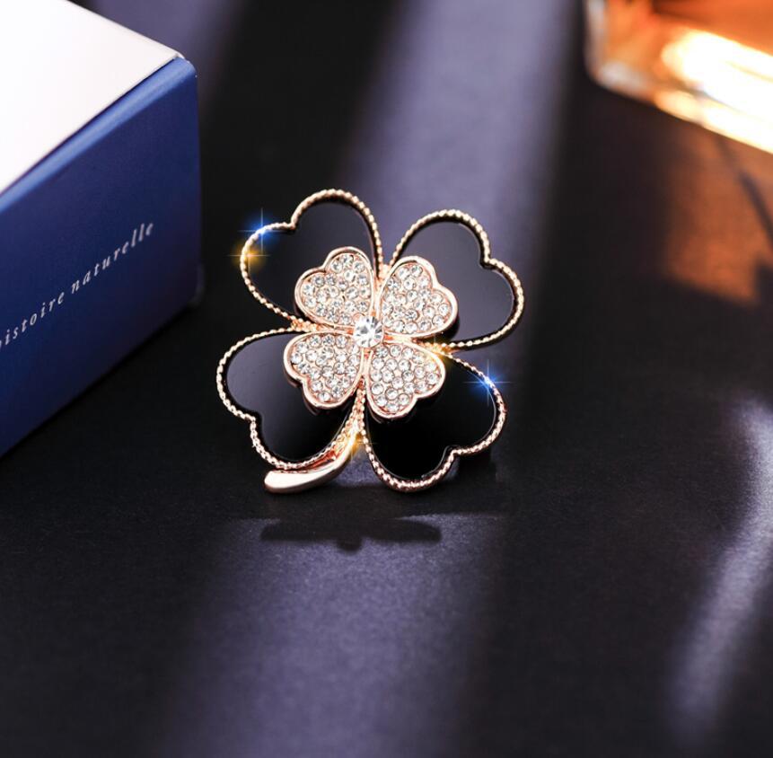 Black Plant Flower Brooch