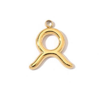 Twelve constellations 18K gold titanium steel pendant