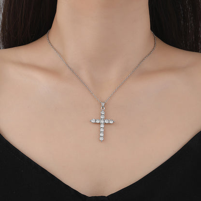 Hot selling full diamond cross pendant necklace